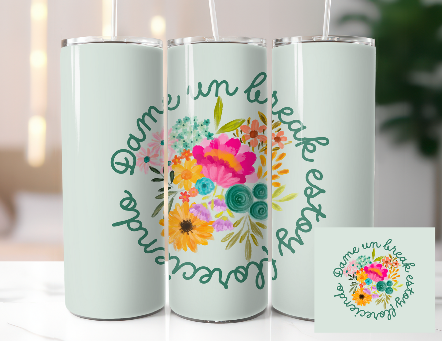 20oz Tumbler Floreciendo